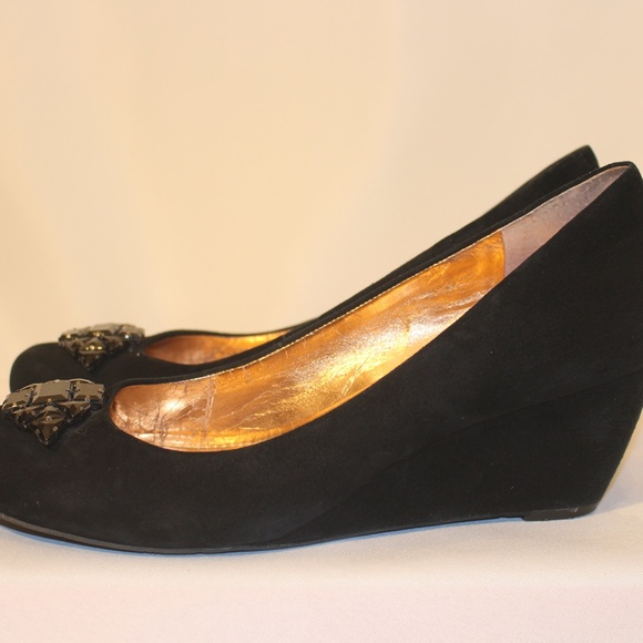 Black Suede Wedges - Picture 8 of 8